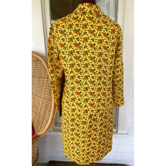 Vintage 1960s Yellow Floral Womens Blazer Skirt Set Ainr Jr Small - Picture 2 of 16